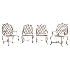 Vintage Set of Four Gregorius Pineo Iron Twig Garden Armchairs