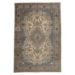 Antique Persian Tabriz Rug with Rustic French Cottage Style
