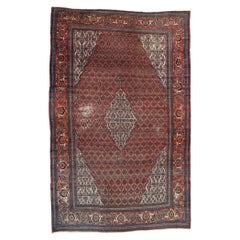 Antique Persian Bibikabad Rug with Modern Rustic English Style