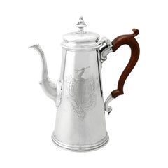 Antique 18th Century Sterling Silver Coffee Pot by Gabriel Sleath