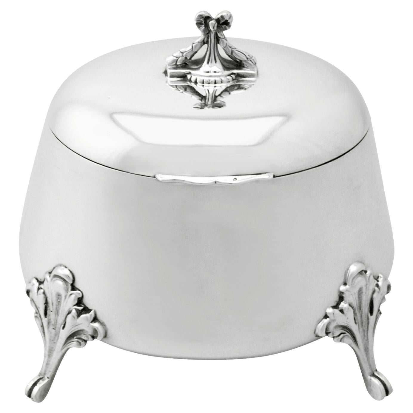 Antique Yugoslavian Silver Tea Caddy, circa 1925