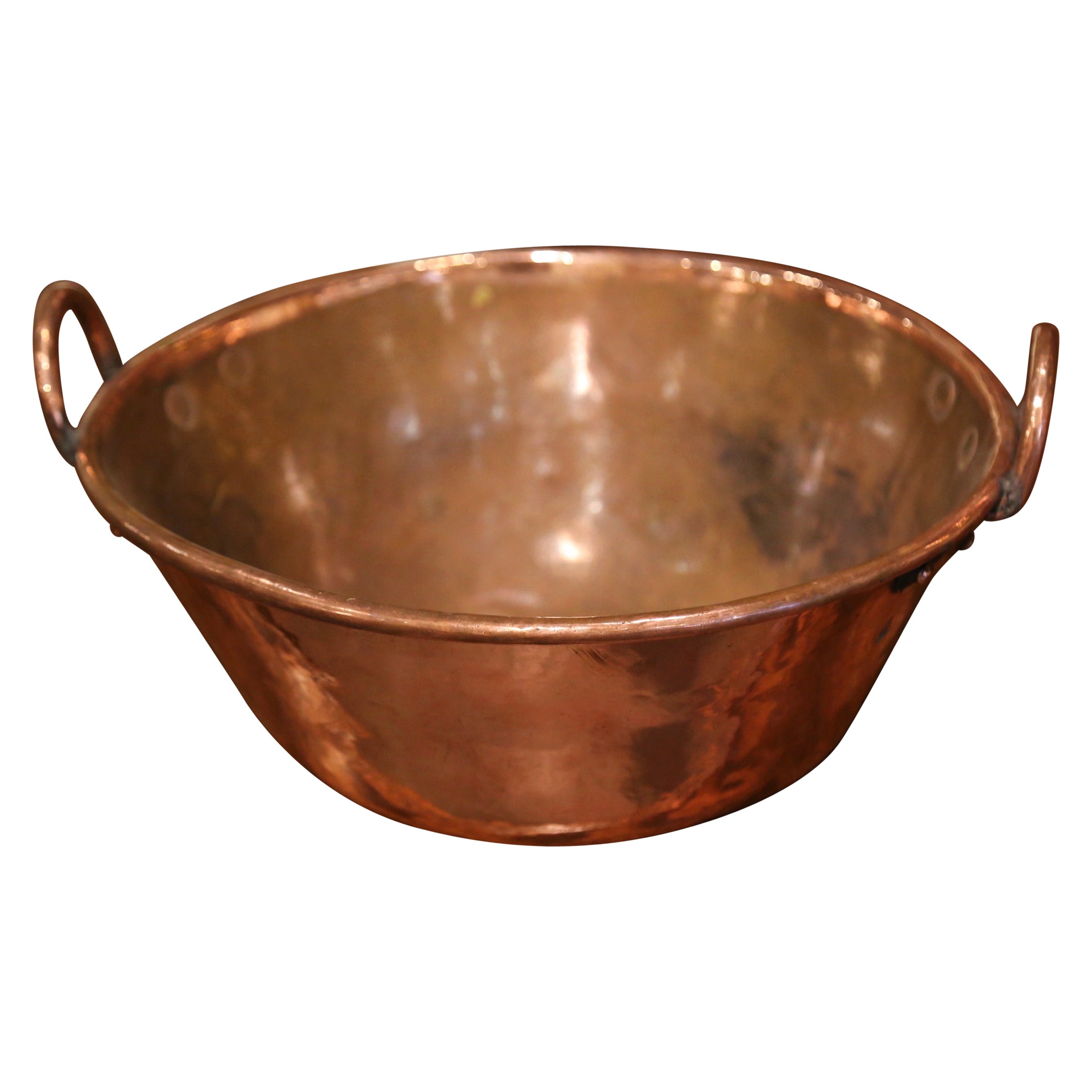 Mid-19th Century French Copper and Brass Jelly Bowl from Normandy