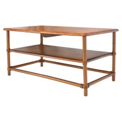 Heywood Wakefield Reed Solid Maple & Oak Two Tier Rectangle Coffee Table