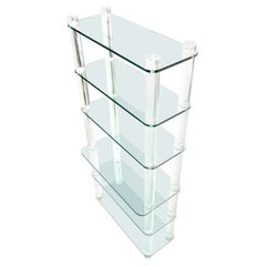Thick Lucite Frame 6 Tier Mid Century Modern Etagere Shelving