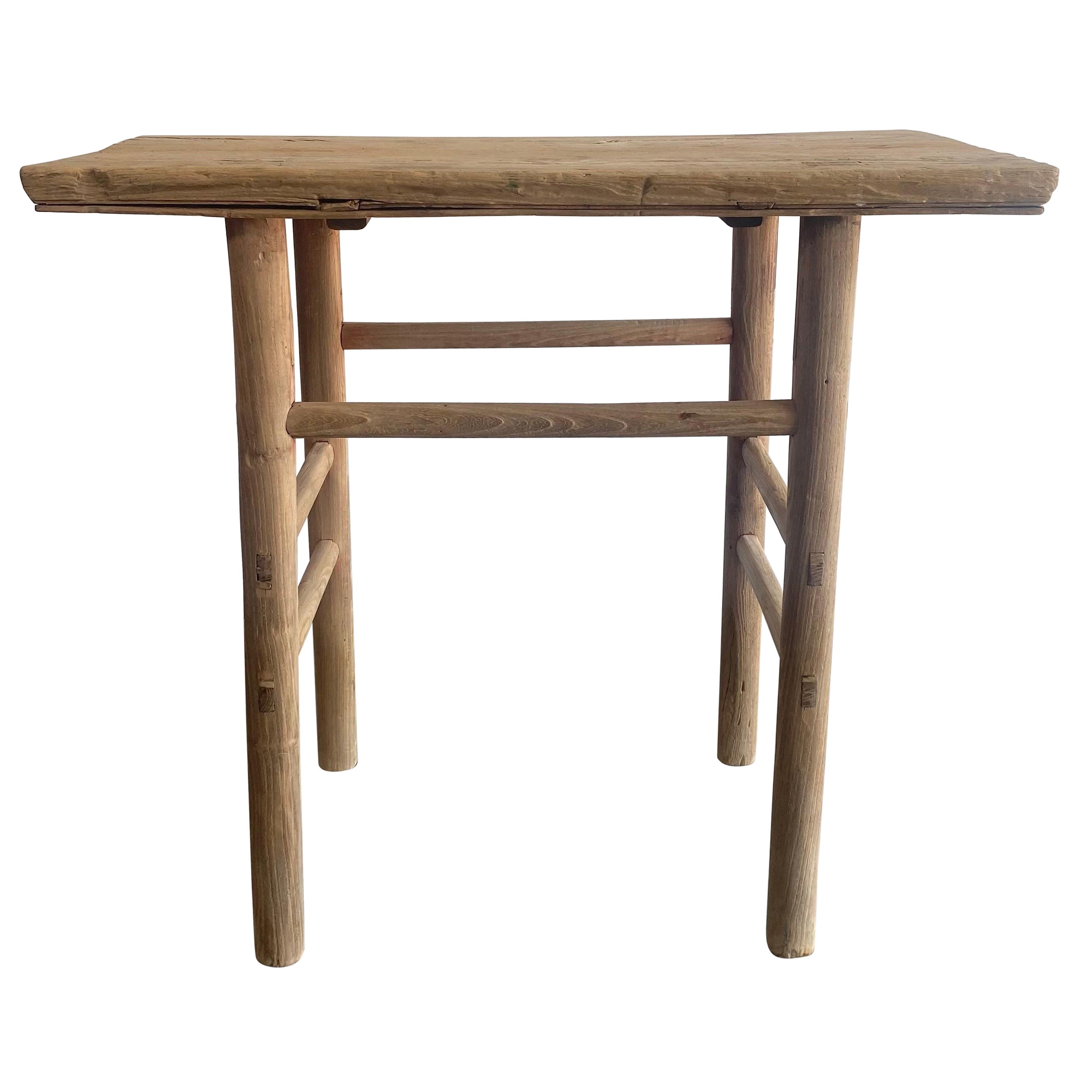 Table console ancienne en bois d'orme en vente