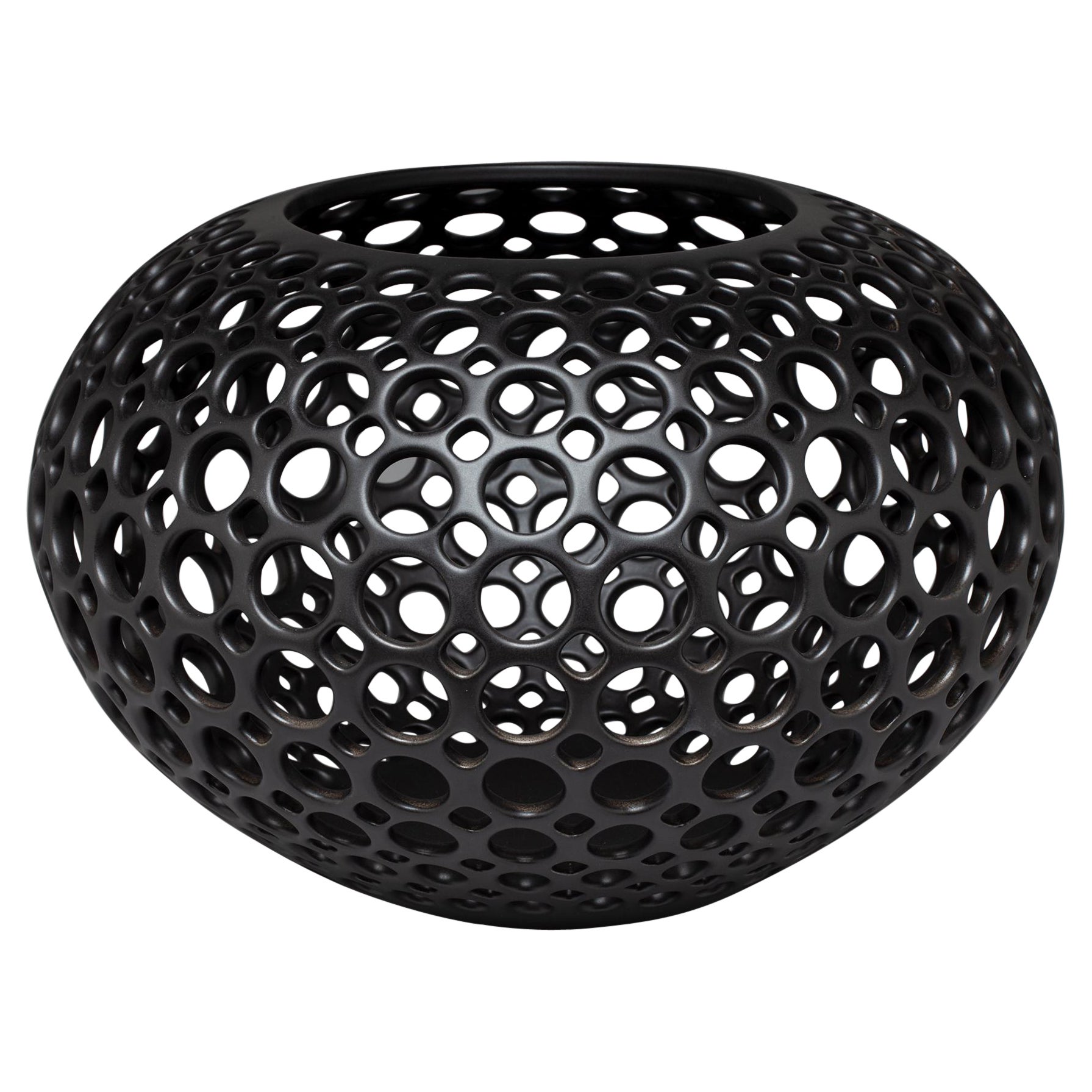 Pierced Ceramic Orb- Black