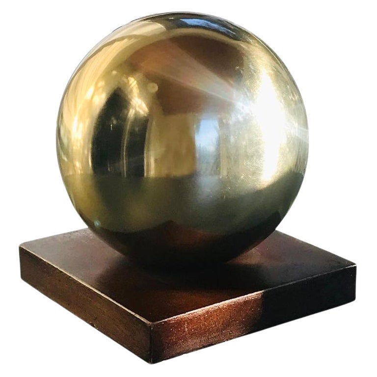 Mid-Century Modern Architectural Brass Globe Sculpture and Bookend, 1970s