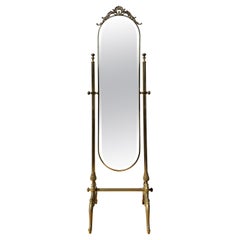 Vintage Brass Cheval Mirror