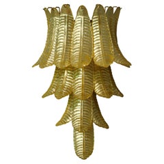 Murano Glass Midcentury Gold Leaf Wall Light Sconces, 1980