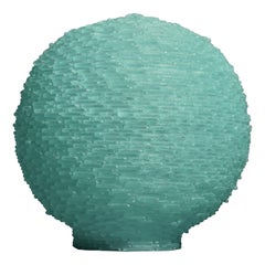 Murano Terrestrial Globe Art glass Round Water Green Color Table Lamp, 1970