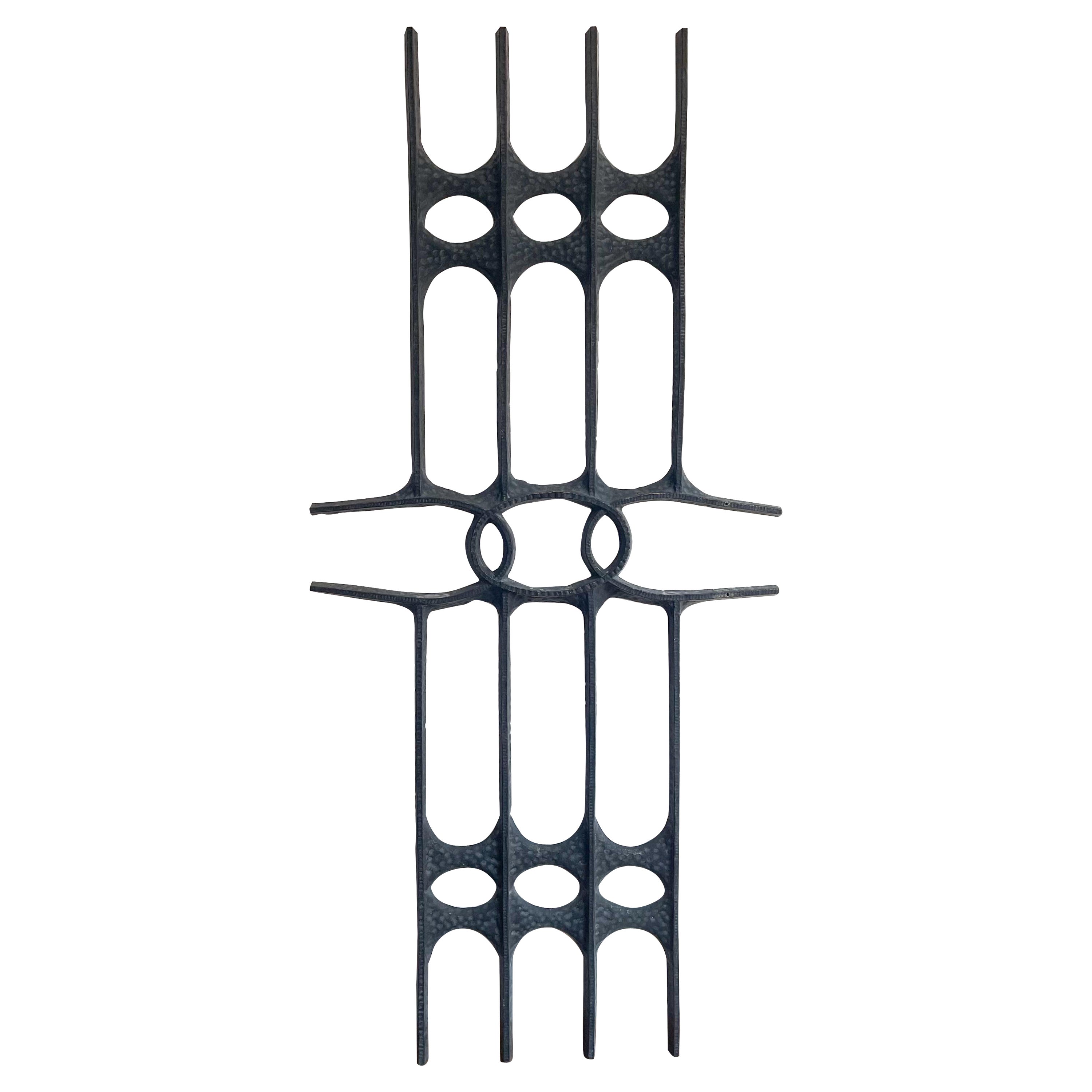 Mid-Century Modern Brutalist Iron, Wall-Mounted Sculpture, 1960s