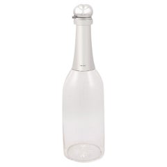 Decanter per bottiglie di champagne in vetro edoardiano e montati in argento massiccio