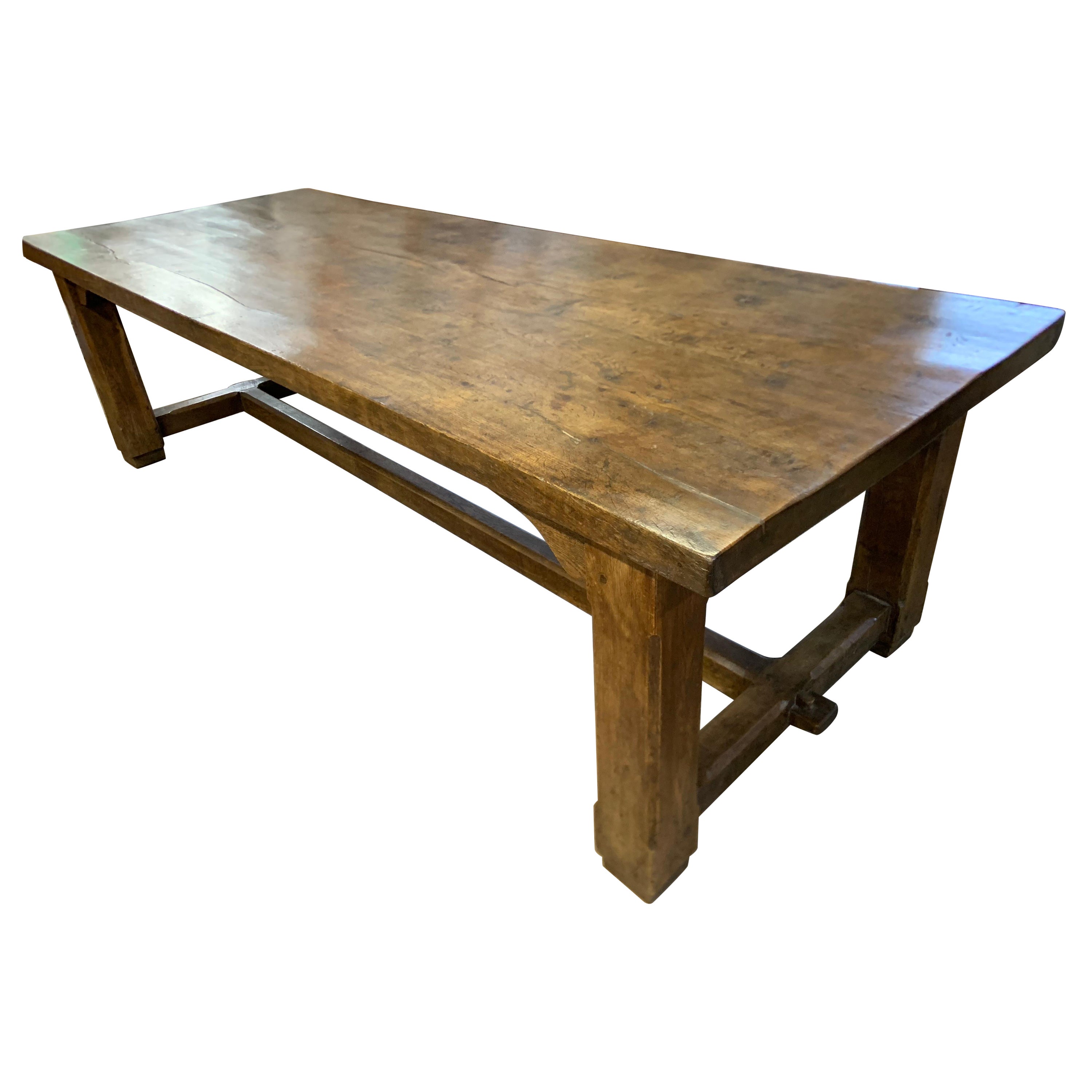 Large 18th Century Style Oak Refectory Dining Table