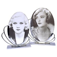 Art Deco Matching Pair of Chrome Picture Frames, c1930