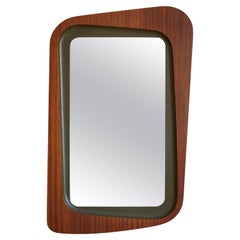 Glas & Trä, Rare Wall Mirror Rosewood Green-Painted Wood Hovmantorp Sweden 1950s