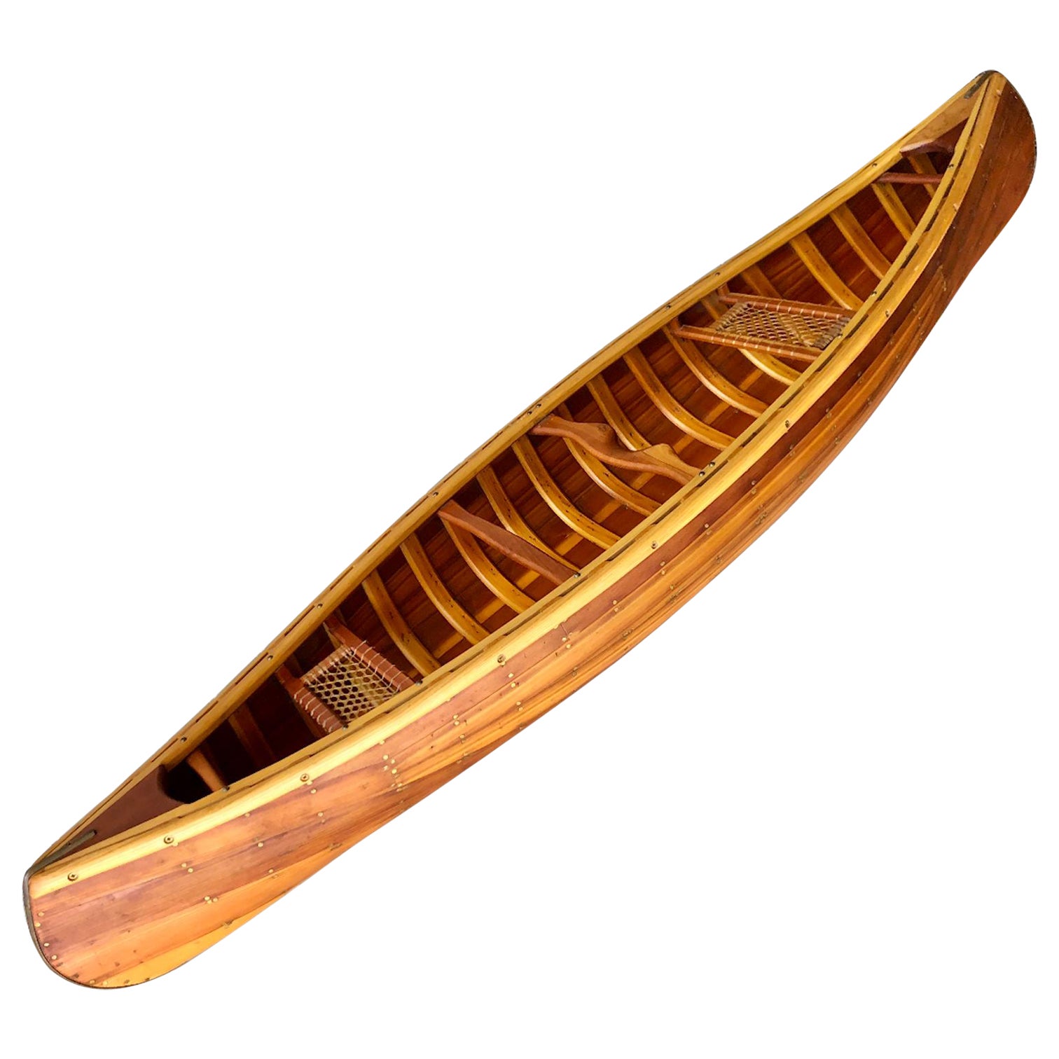 Vintage Salesman Sample Store Display Wooden Canoe Model