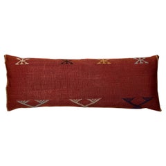 Single Cactus Silk Red Pillow