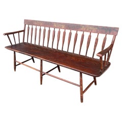 Painted Windsor Late 19th Century Arrow Back Bench