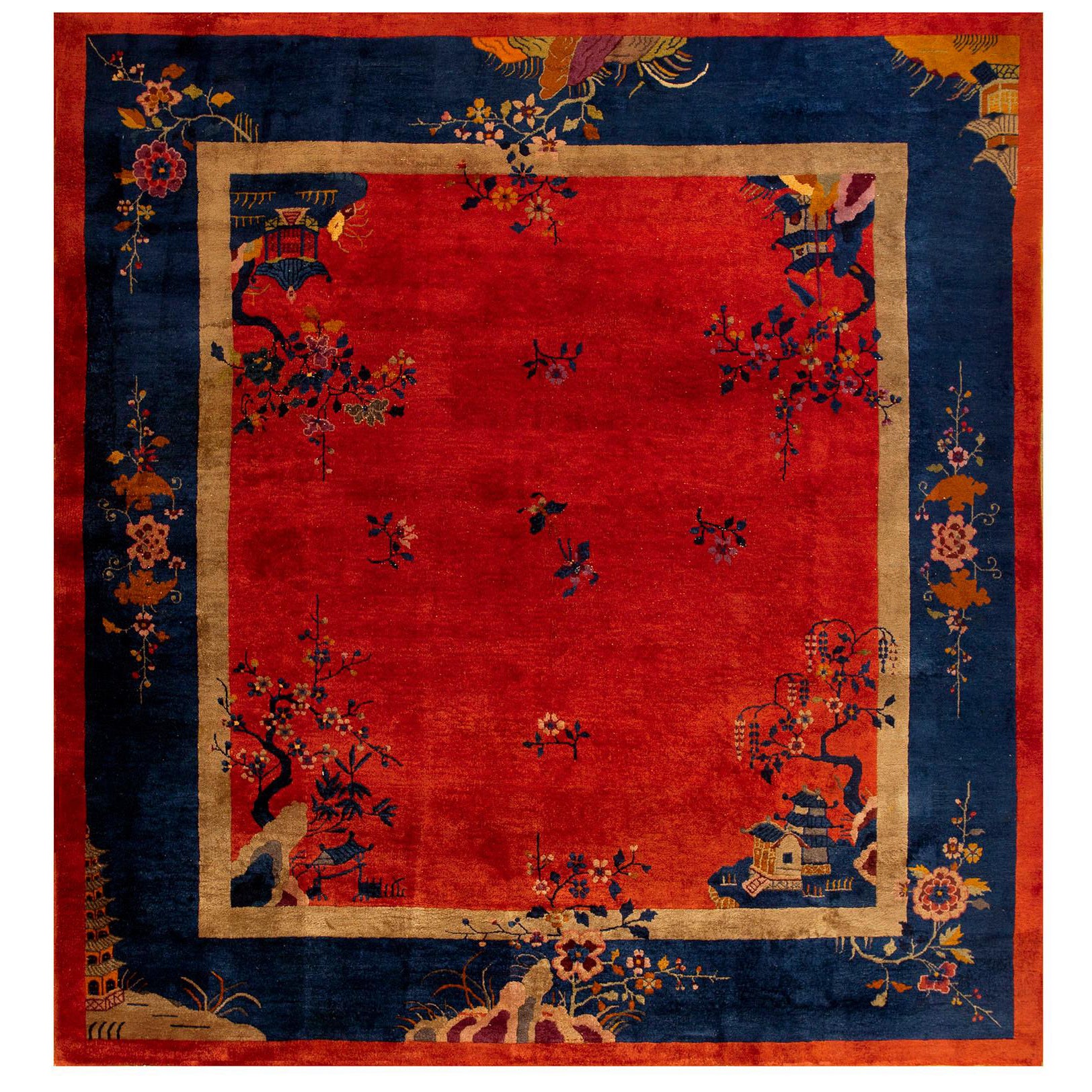 Chinesischer Art-Déco-Teppich aus den 1920er Jahren ( 9' x 9' 9'' – 275 x 297 cm)