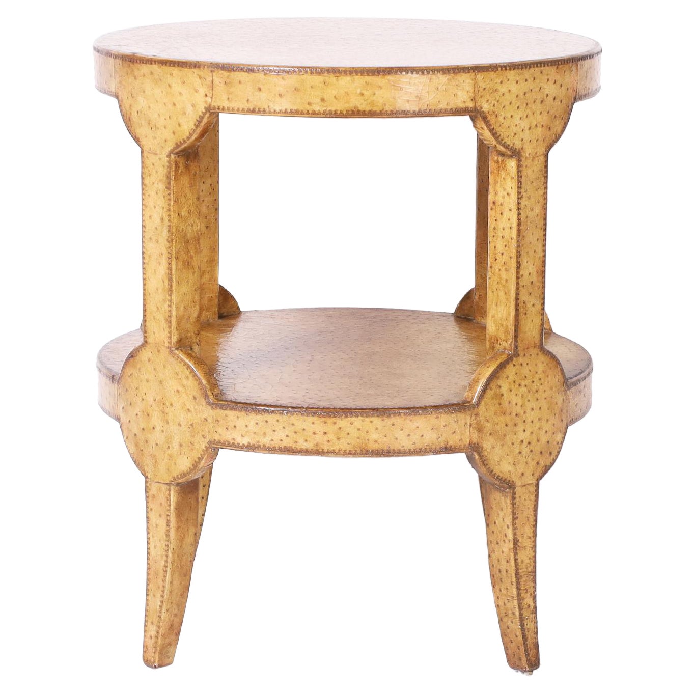 Ostrich Leather Occasional Side Table by Maitland Smith at 1stDibs