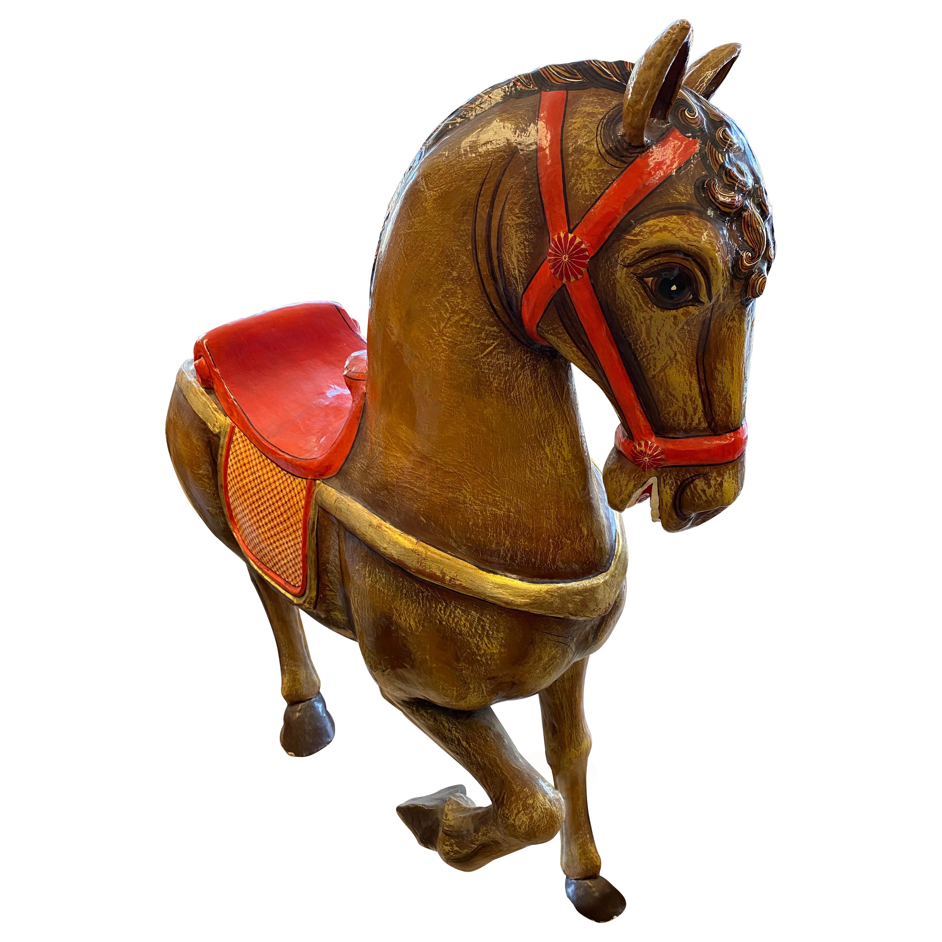 Large Carousel Horse by Sergio Bustamante, Circa 1980s For Sale