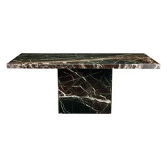 Exotic Grain Post-Modern Marble Dining Table, circa 1980s