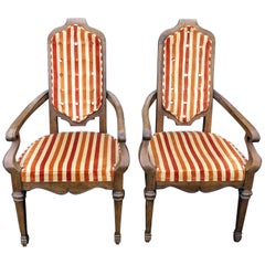 Vintage Pair of Hollywood Regency Velvet Arm Chairs by Heritage-2