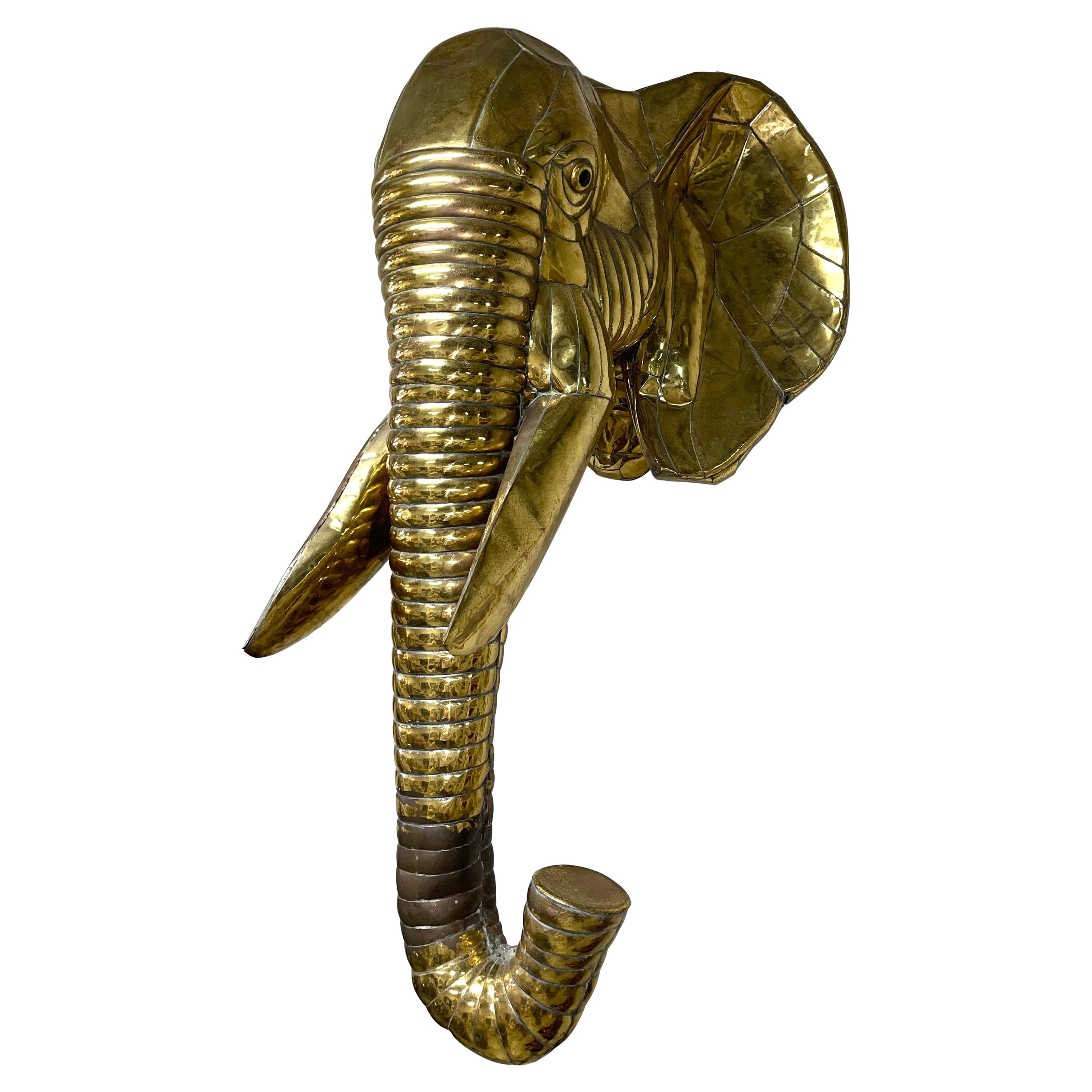 1979 Sergio Bustamante Life Size Brass Elephant Sculpture
