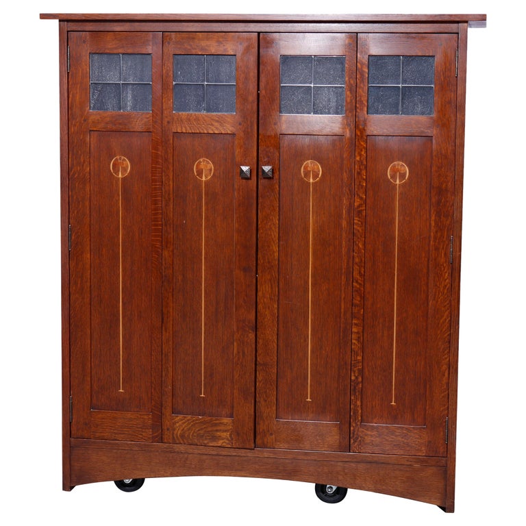 Arts and Crafts Mission Oak Entertainment Center, Harvey Ellis Design