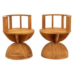 Two Chairs Rosa dei Venti by Mario Ceroli, 1980s