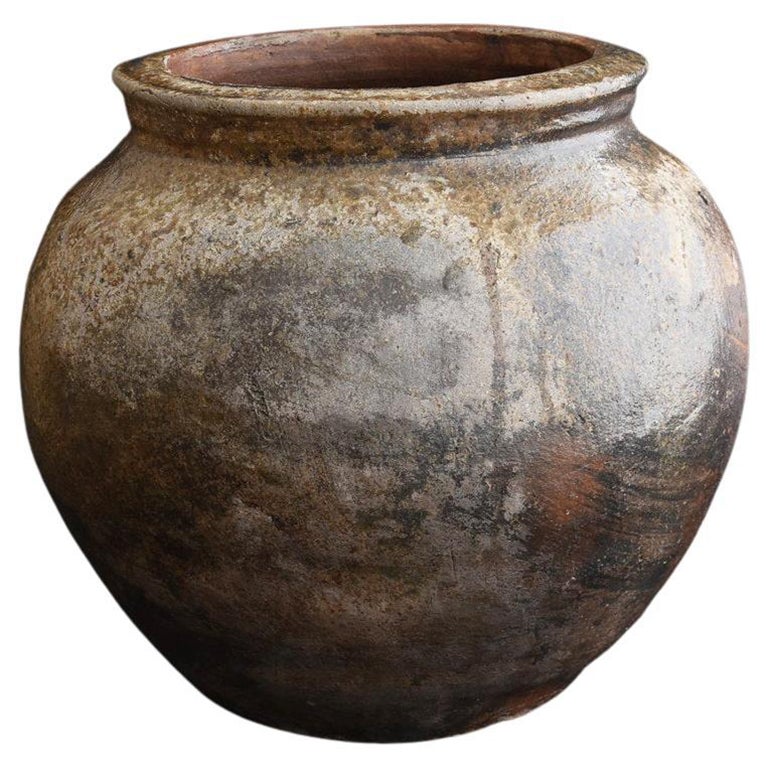 Japanese Antique Jar "e-chi-zen ware" 1573-1600s / Beautiful Baked Vase