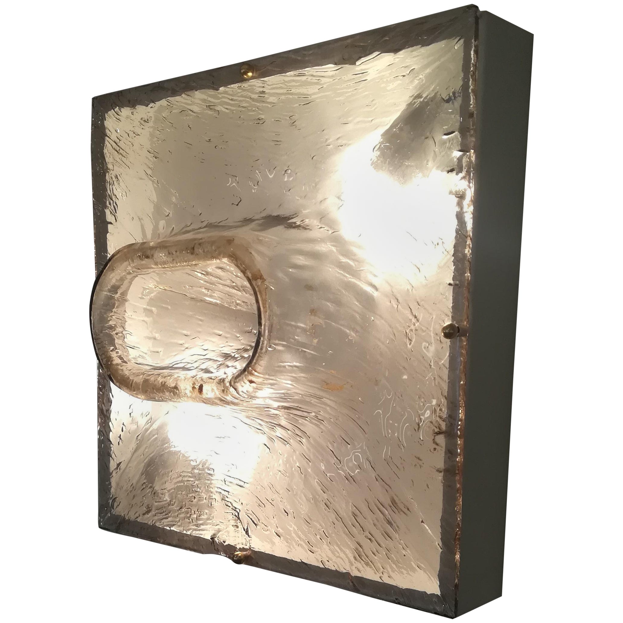 Set of 6 Murano Glass Sconces on Metal Box For Sale