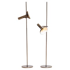 1960's Pair of Chrome Plated Metal Floor Lights by Erwi Philips for Koch & Lowy