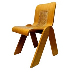 Plywood Curved Chair Design Gigi Sabadin for Stilwood, 1970s