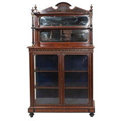 French Chiffonier Cabinet Antique Inlay 1880 Amboyna