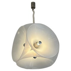 Lampe à suspension en métal en verre de Murano de Carlo Nason pour Mazzega, Italie, 1970