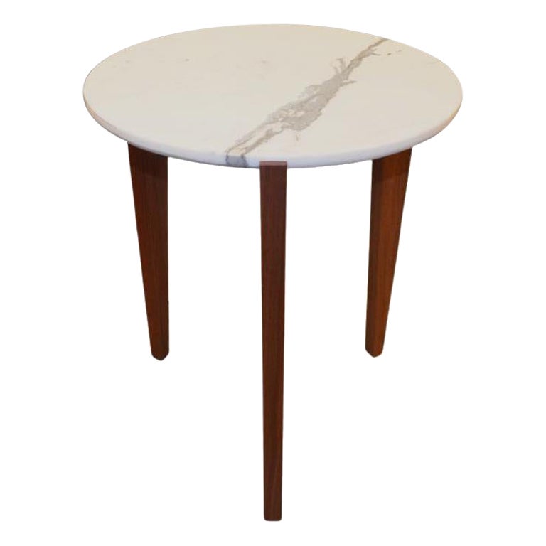 Andrianna Shamaris Italian Marble Top Side Table