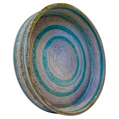 Bitossi Glazed Ceramic Centerpiece Bowl by Aldo Londi, Italy 1960s