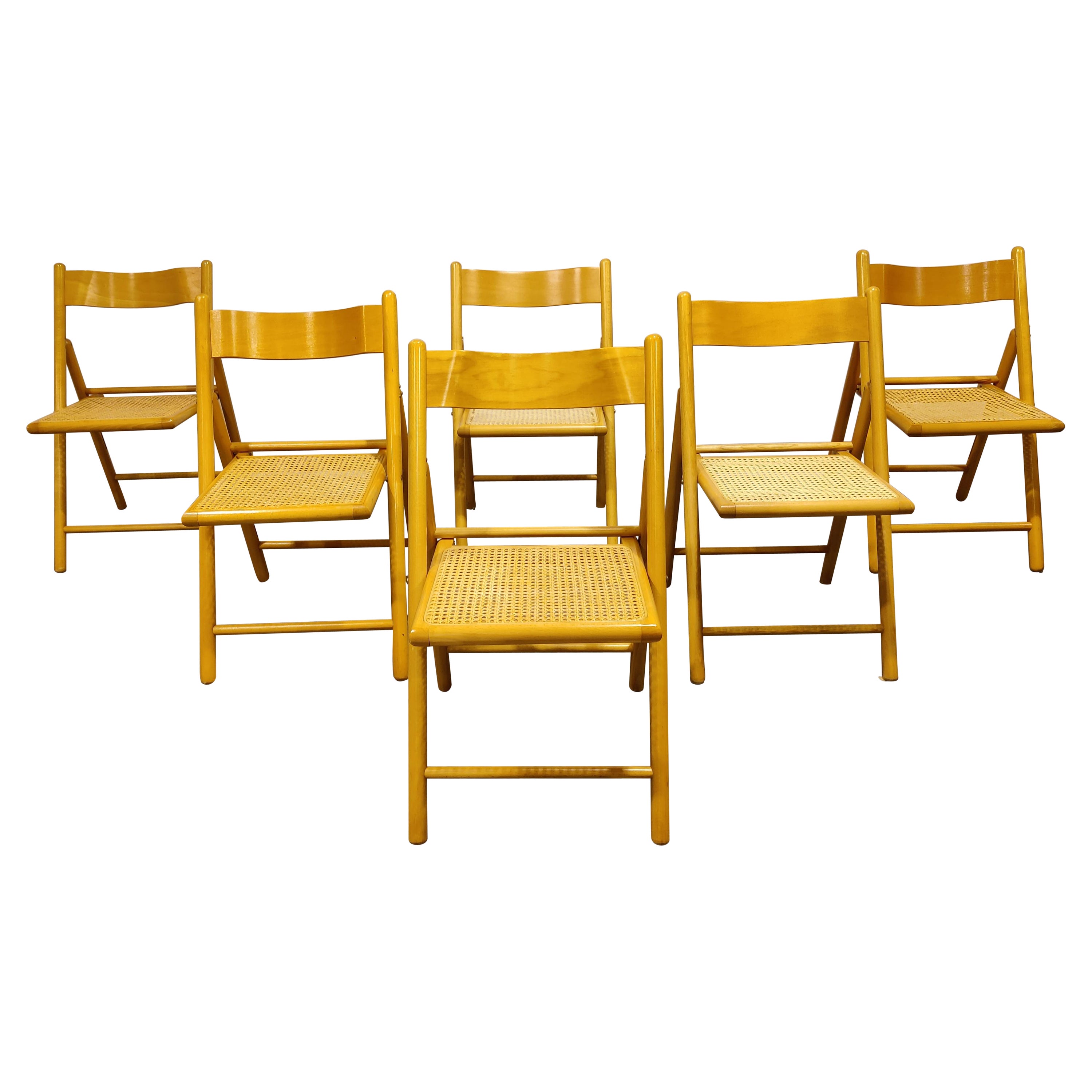 Vintage Rattan Folding Chairs, 1960s