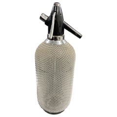 Retro Classic Soda Siphon Seltzer Glass Bottle with Wire Mesh