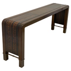 Bill Sofield for Baker Furniture Modern Waterfall Style Inlaid Console Table