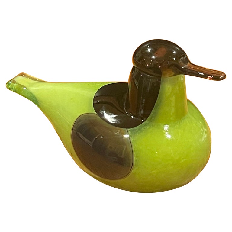 Finnish Artist Oiva Toikka Striped Glass Whippoorwill or Willow Duck by  Iittala For Sale at 1stDibs