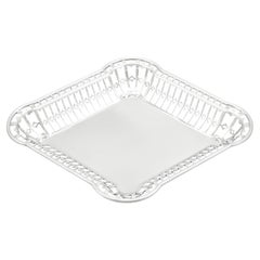 Plato para pan antiguo de plata de ley de 1913