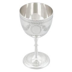 Antiker viktorianischer Goblet aus Sterlingsilber, 1866