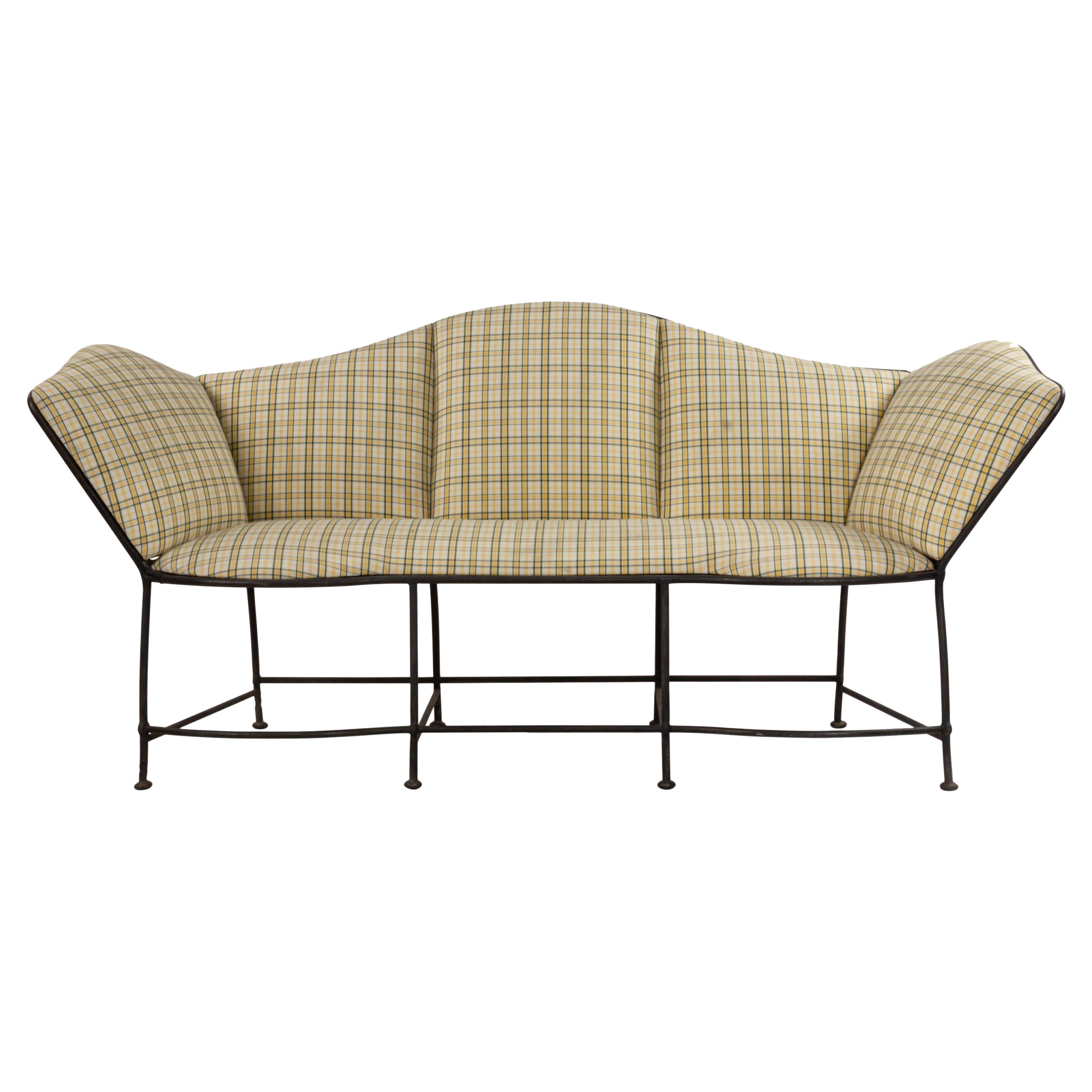 Outdoor American Victorian Painted Iron Loveseat For Sale at 1stDibs