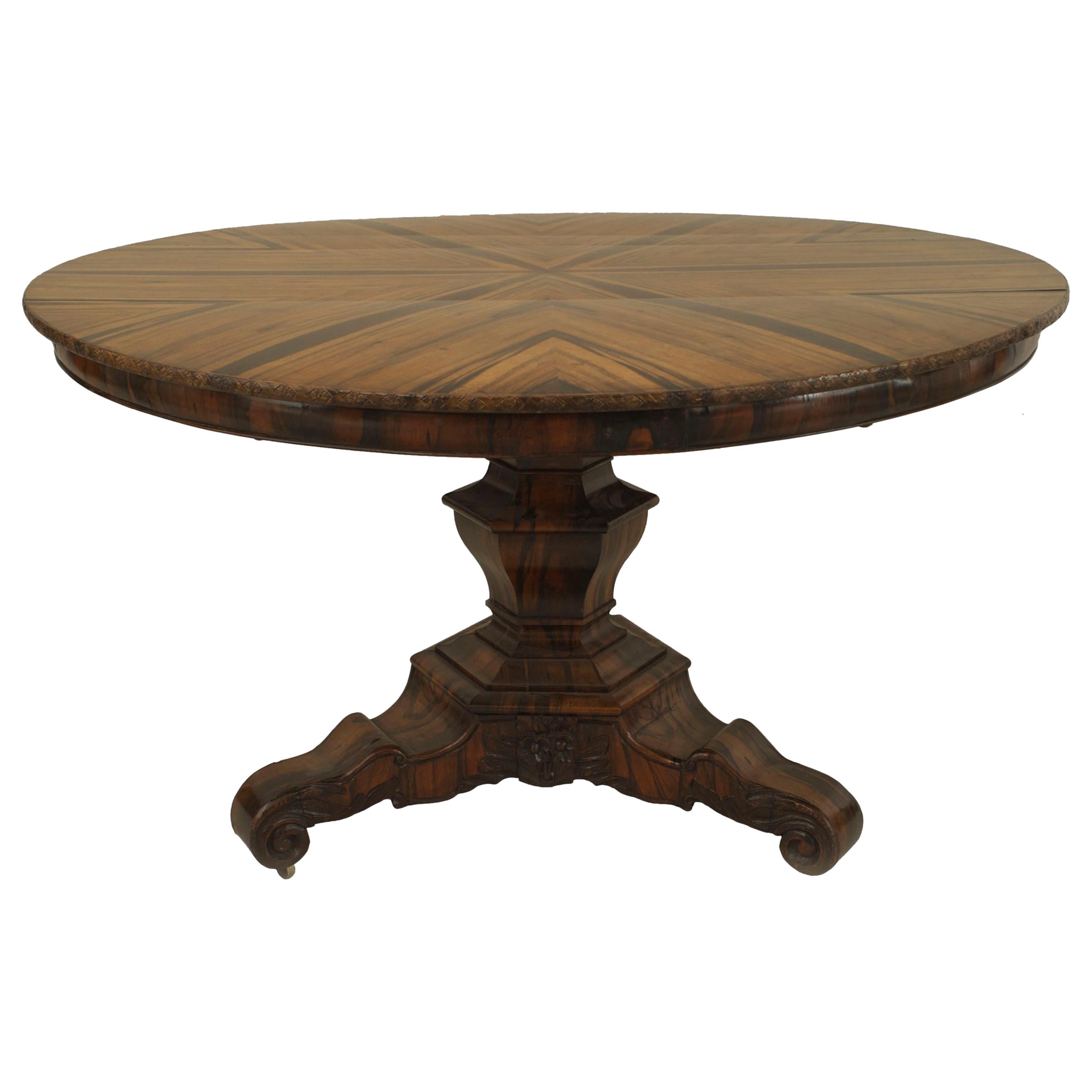 Zebra Wood Book Matched Top Cross Legs Folding Table For Sale at 1stDibs