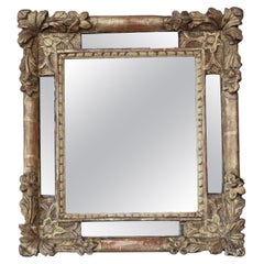 Antique miroir mural doré du début du 19ème siècle
