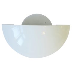 Italian Art Deco White Glass Wall Sconce by Rialto