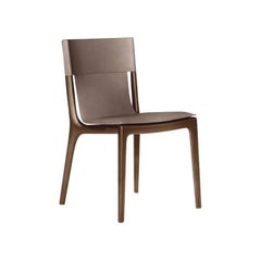 Isadora Chair Polvere Saddle Extra Leather Grey moka finishes legs