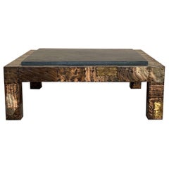 Paul Evans for Directional Brutalist Slate Top Coffee Table